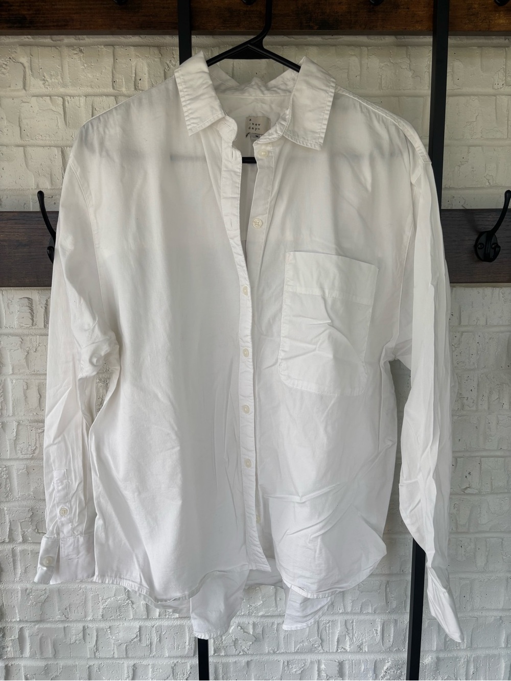 a new day White Button-Down Women's Shirt